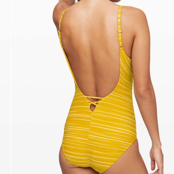 Lululemon Salt-Laced One-Piece Yellow White - Picture 9 of 9